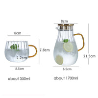 Thumbnail for 1700ml Glass Water Pitcher with Stainless Steel Filter