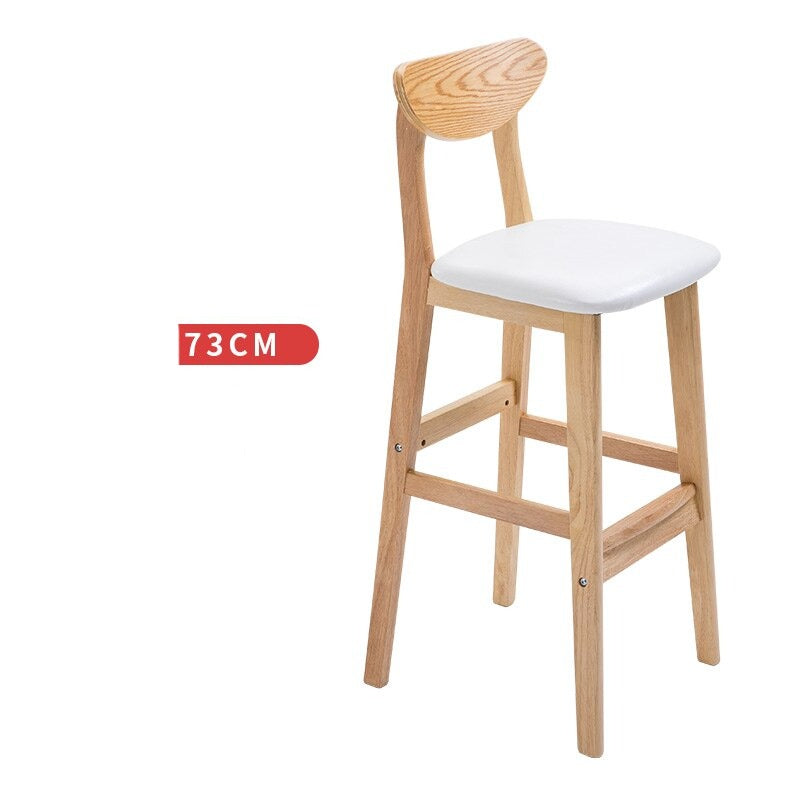 Nordic High Stool with Solid Wood for Dining