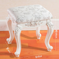 Thumbnail for White French Makeup Stool with Solid Wood Design
