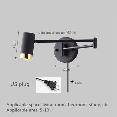 Stylish Telescopic LED Wall Lamp for Bedside Lighting