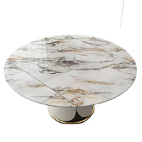 Thumbnail for Nordic Extendable Kitchen Table with Marble Dinner Top
