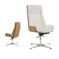 Thumbnail for High-Back Bentwood Swivel Office Chair with Micro Fiber Leather