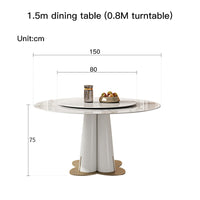 Thumbnail for High-end Round Slate Dining Table Set