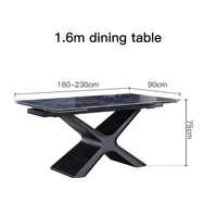 Thumbnail for Slate Blue Folding Dining Table with Luxury Stone Surface