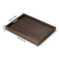 Thumbnail for Rustic Wooden Serving Trays with Handle - Rectangular