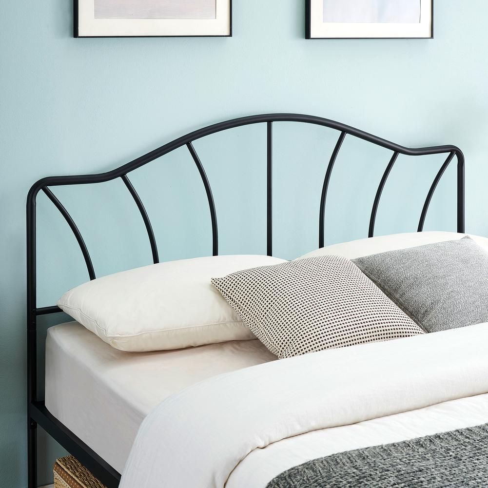 Black Metal Full Size Bed Frame with Headboard/Footboard
