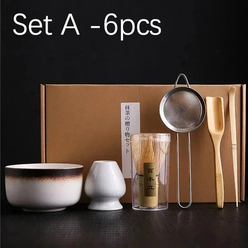 Japanese Matcha Blender Set with Bamboo Whisk Matcha Brush