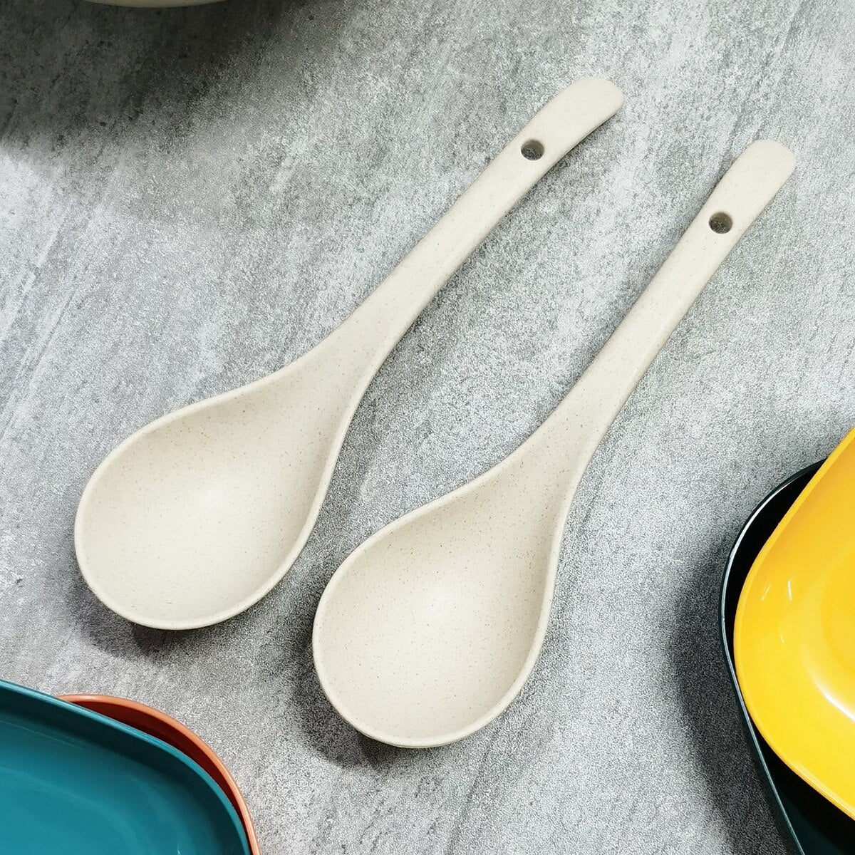 2 Pc Wheat Straw Serving Spoons