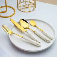 Thumbnail for 24pcs Ceramic Handle Stainless Steel Cutlery Set