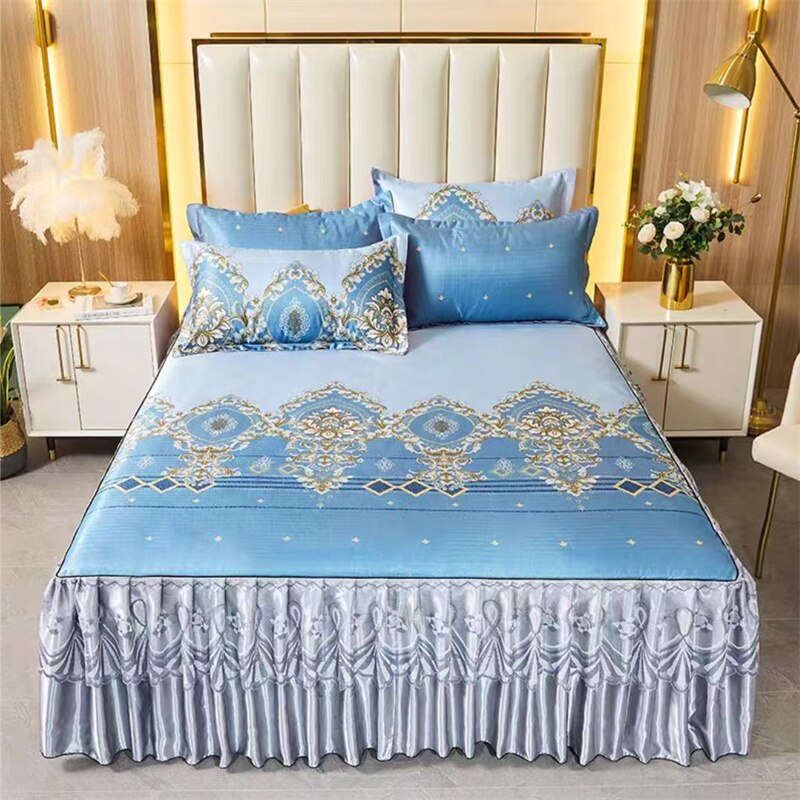 Bed Skirt Style Bedspread Lace Set