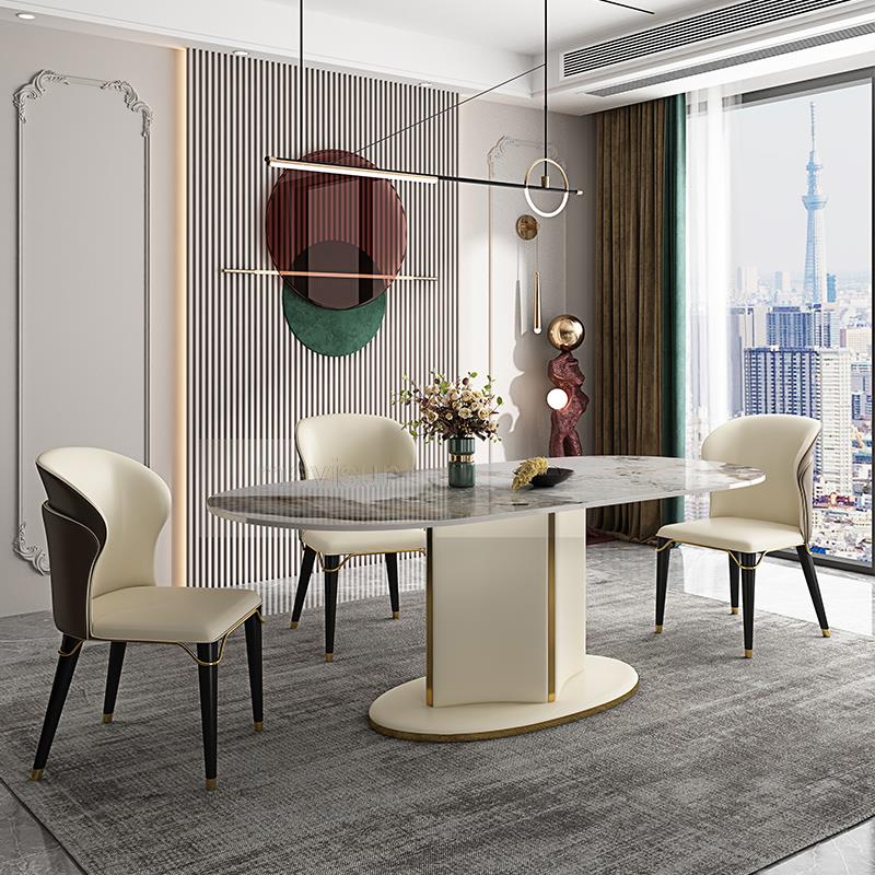 Modern Luxury Rectangular Dining Table and Chair