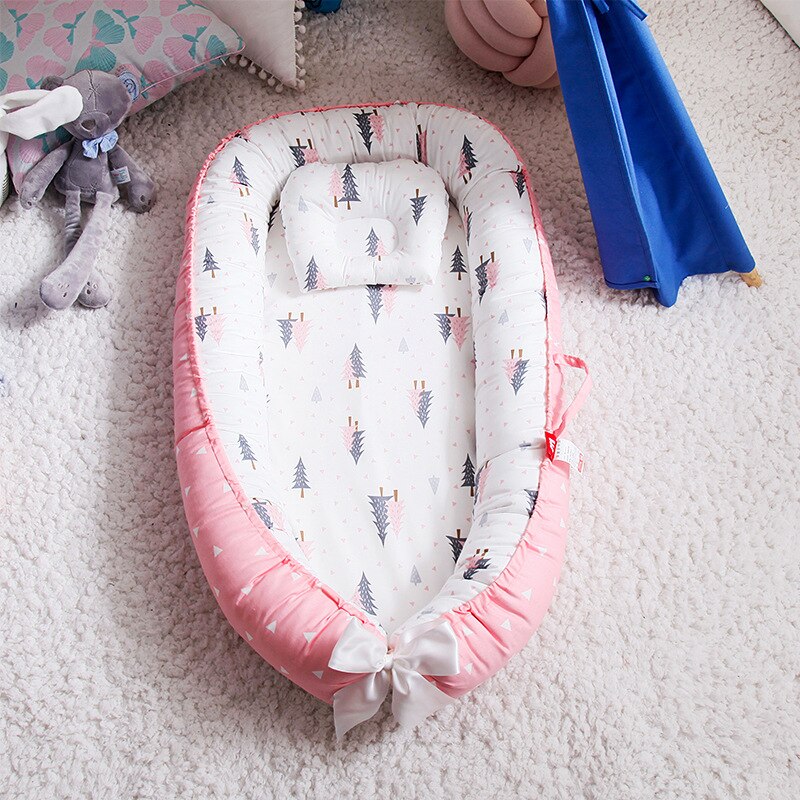 Portable Baby Nest Bed with Pillow
