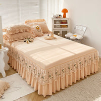 Thumbnail for Lace Bed Cover for Queen/King Size Bed with Solid Color