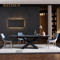 Thumbnail for Slate Blue Folding Dining Table with Luxury Stone Surface