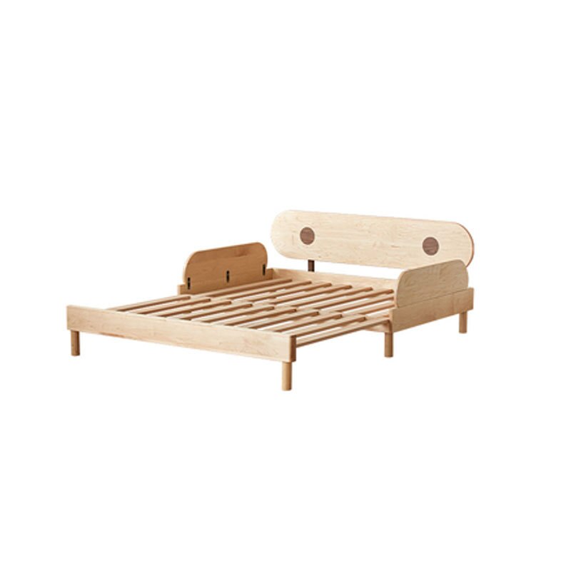 Solid Wood Kids Bed with Foldable Sofa - Multifunctional