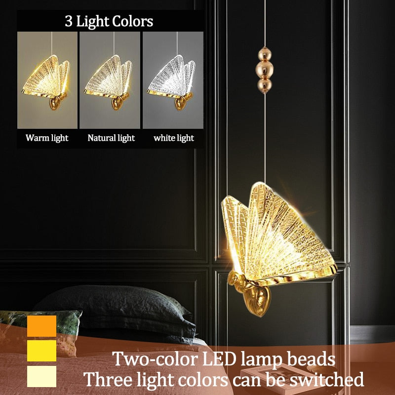 Nordic LED Butterfly Pendant Lights