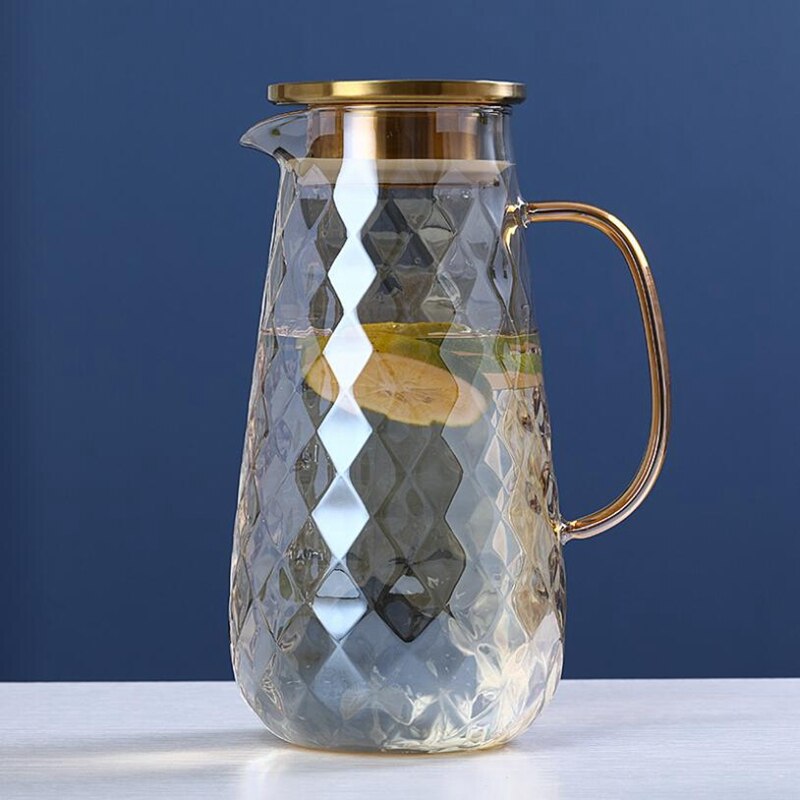 54Oz Glass Pitcher with Lid - Ideal for Iced Tea, Water, Coffee, and Juice
