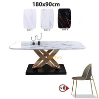 Thumbnail for Luxury Stone Dining Table with Gold Frame