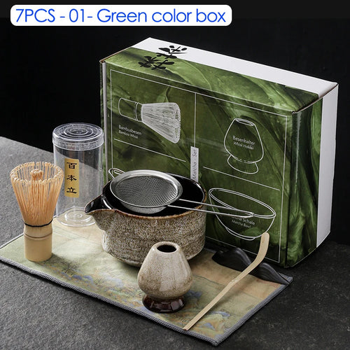 Japanese Matcha Blender Set with Bamboo Whisk Matcha Brush