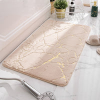 Thumbnail for Luxury White and Gold Bath Mats for Bathroom