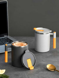 Thumbnail for Stainless Steel Coffee Cup with Lid and Double Wall