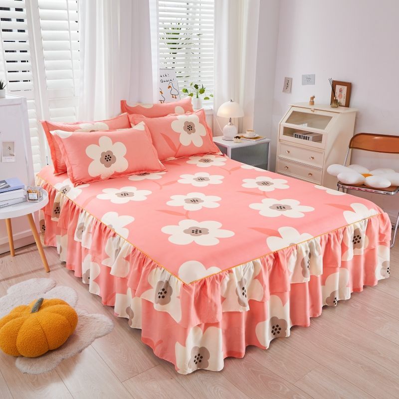 Floral Bed Skirt - Non-slip Dustproof - Students Bedding - Single/Double Size