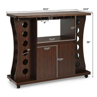 Thumbnail for Wooden Rolling Buffet Sideboard with Kitchen Cart