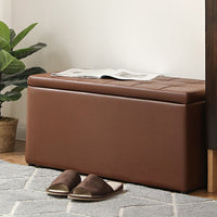 Thumbnail for Modern Long Bench Stool for Entryway with Footrest