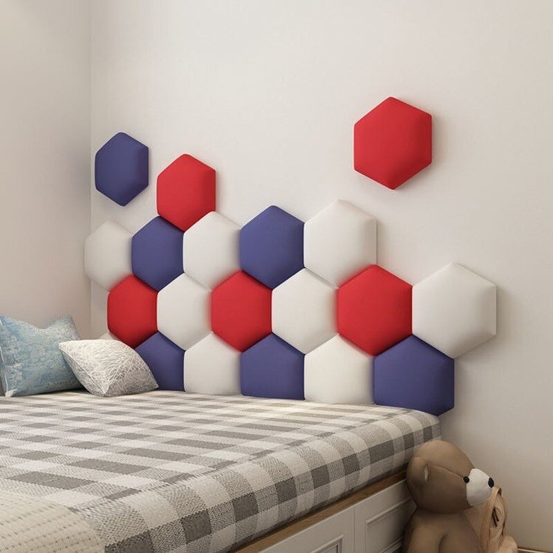3D Leather Headboard Wall Sticker Bedroom Decoration