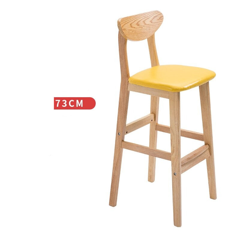 Nordic High Stool with Solid Wood for Dining