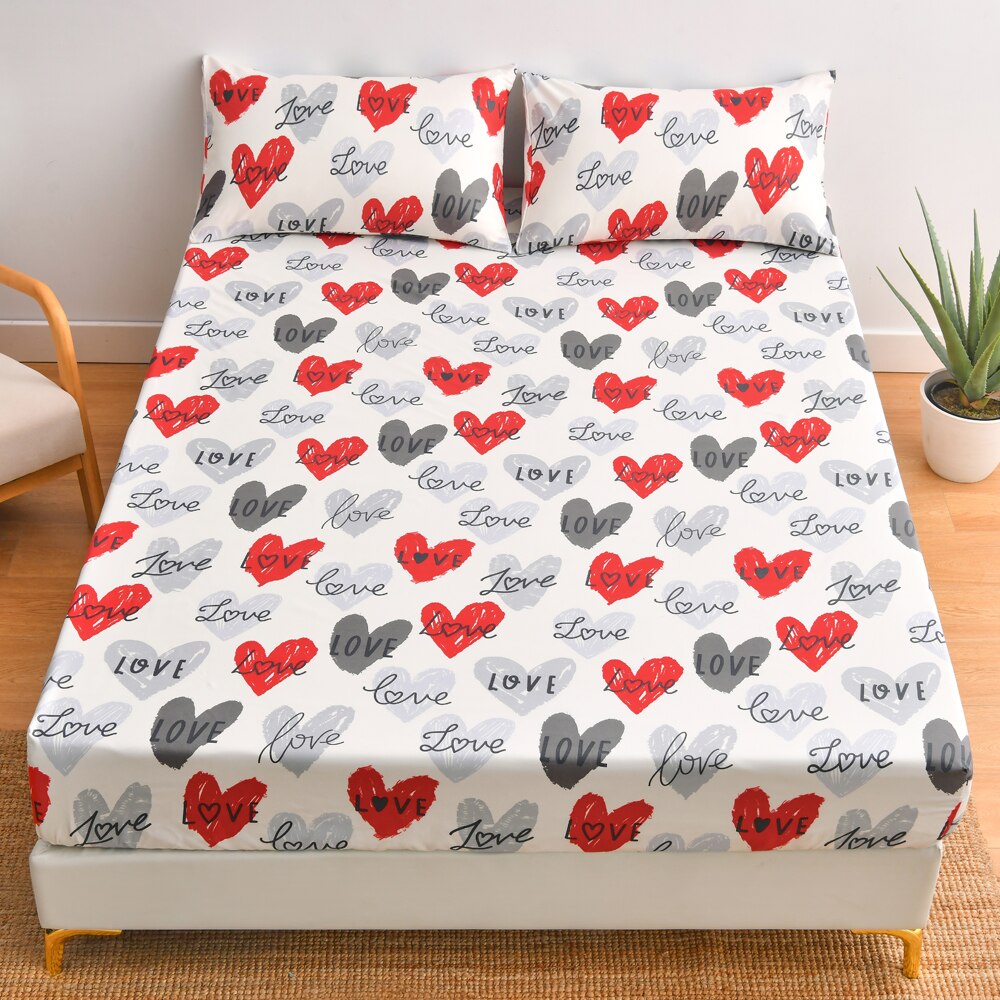 Kids Cartoon Cars Printed Fitted Bed Sheet with Pillowcase
