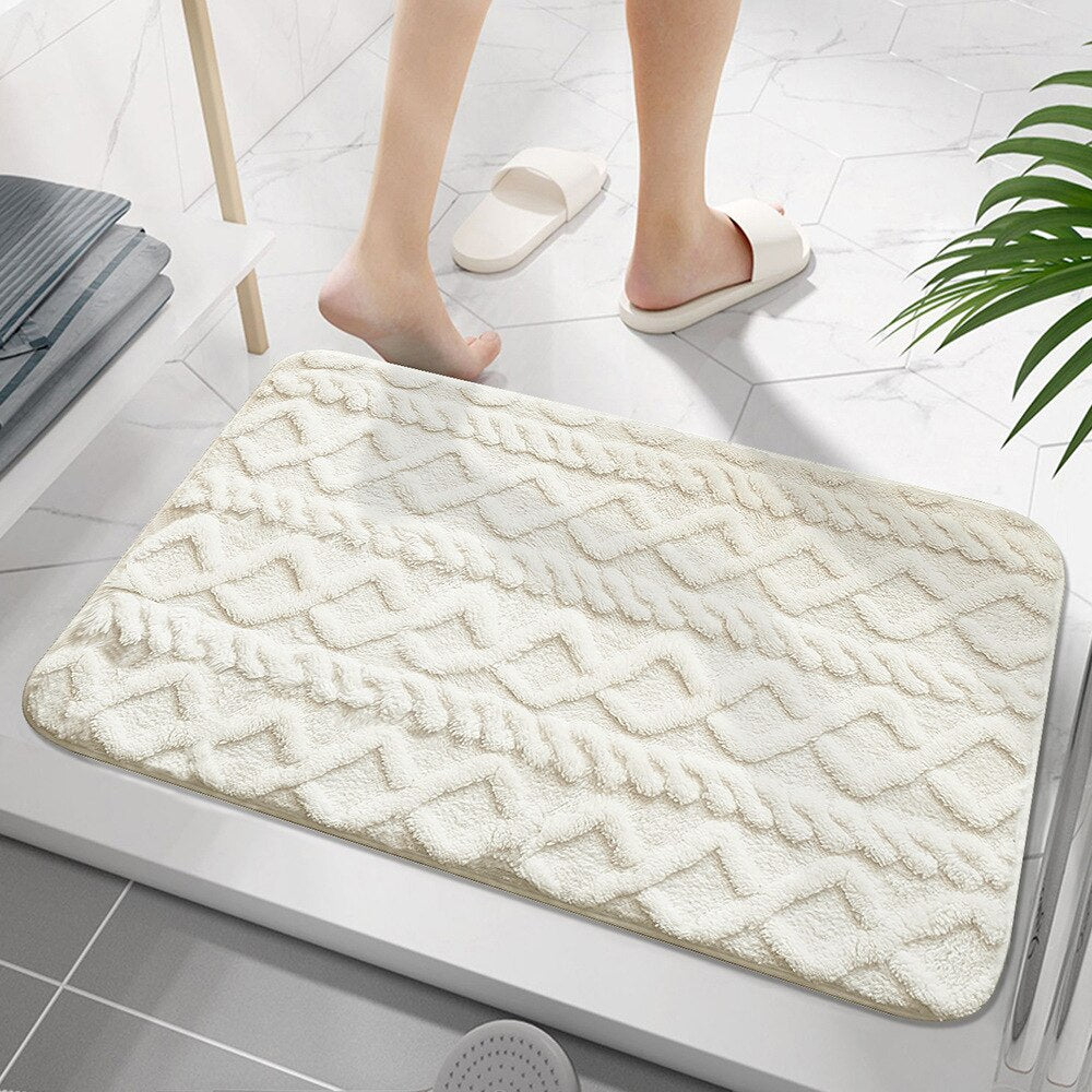 Non-Slip Bathroom Carpet Coral Fleece Memory Foam Rug