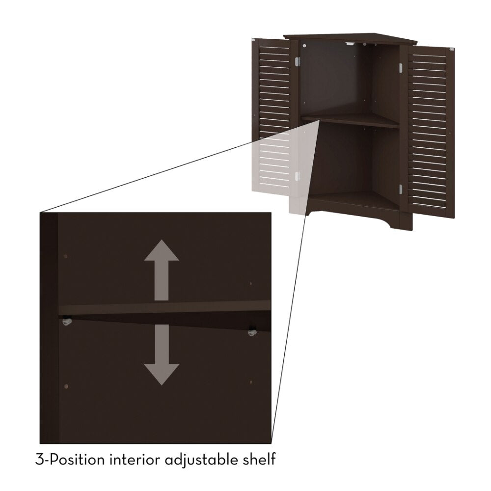 Ellsworth Collection 3Shelf Corner Storage Espresso Home Fur