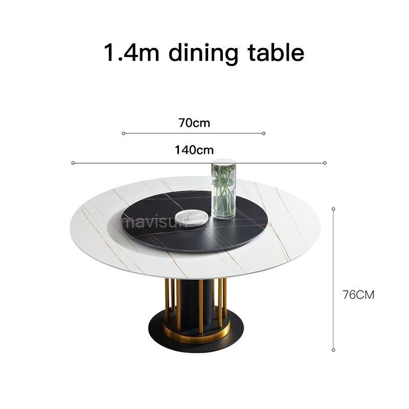 Light Luxury Rock Board Dining Table with Carbon Steel Frame