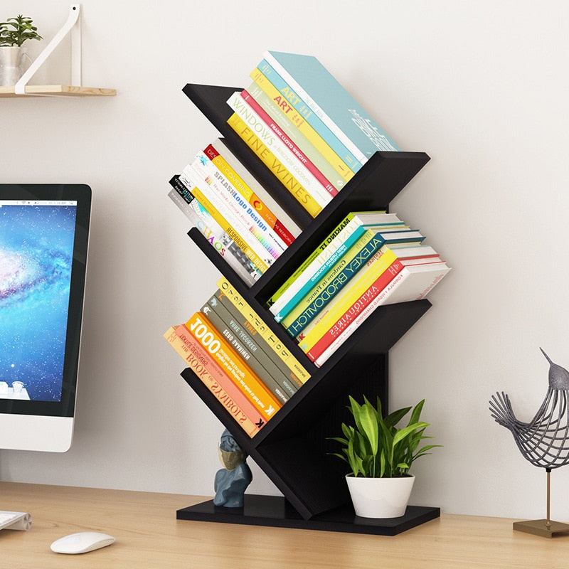 4-Shelf Tree Bookshelf Display Stand
