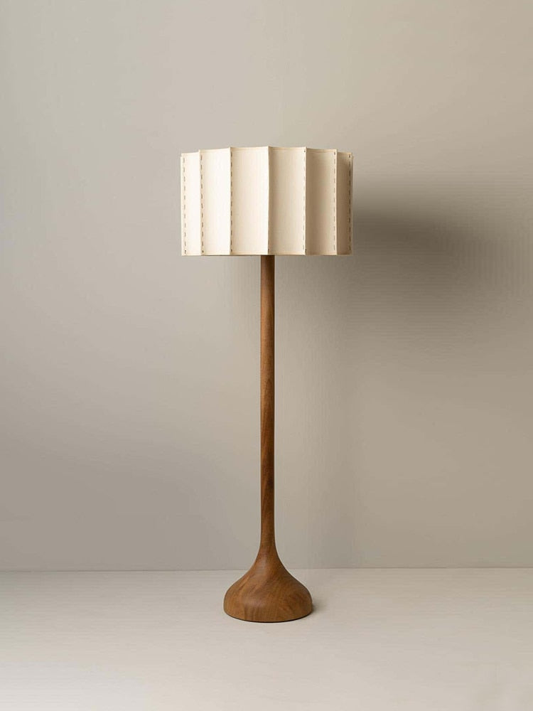 Zen-Inspired Solid Wood LED Floor Lamp