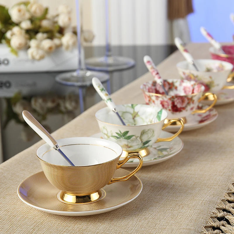 Europe Bone China Coffee Cup Set with Saucer Spoon 200ml - Casatrail.com