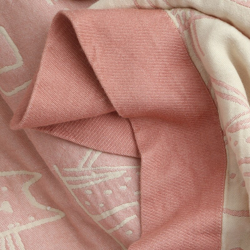Bamboo Cotton Throw Blanket - 4-Layer Knit Woven Lightweight Blanket