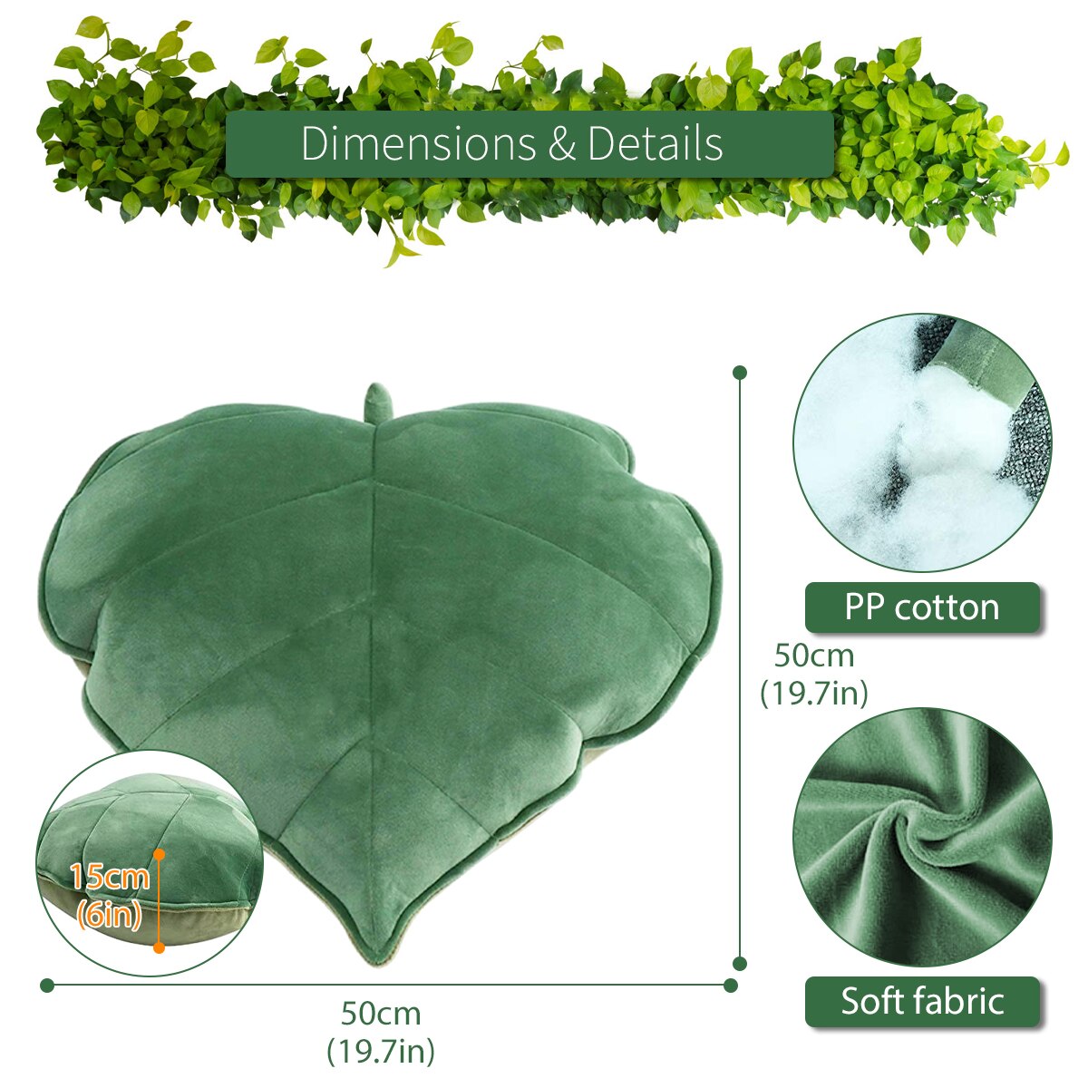 Leaf Shaped Plush Backrest Pillow for Sofa and Chair