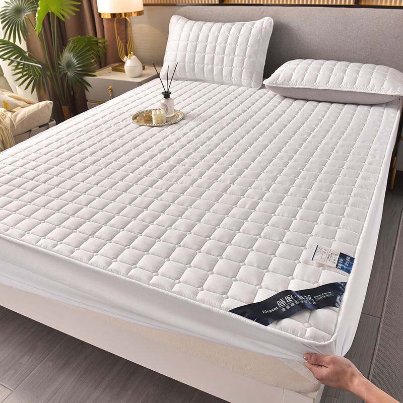 Skin-friendly Quilted Mattress Cover - Anti-mite, Anti-bacterial, Breathable Fitted Sheet for Bed Protection