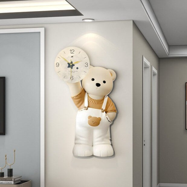Modern Bear Creative Wall Clock Lamp