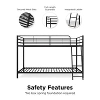 Thumbnail for Small Spaces Black Junior Bunk Bed