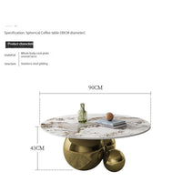 Thumbnail for Gold & Black Center Table with Stainless Steel Base