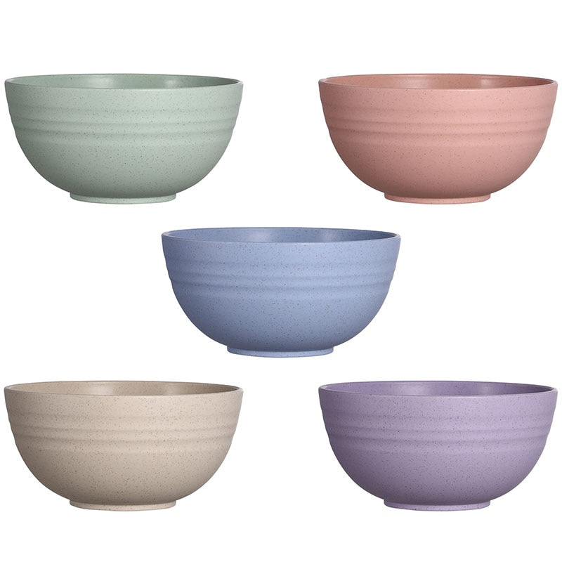 Set of 4 Unbreakable Wheat Straw Salad Mixing Bowls