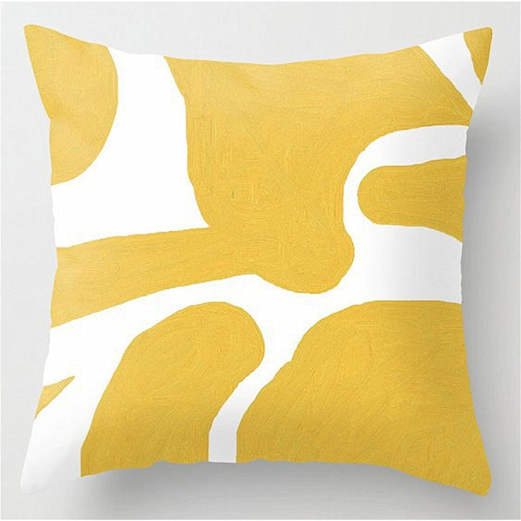 Yellow Velvet Cushion Pillowcase for Square Pillows