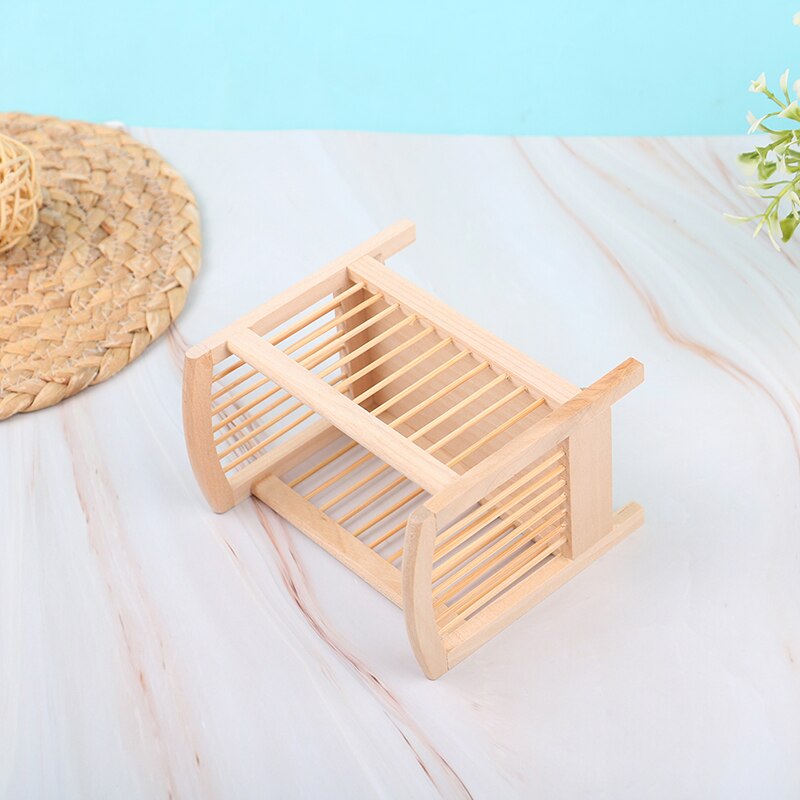 Miniature Wooden Dollhouse Crib