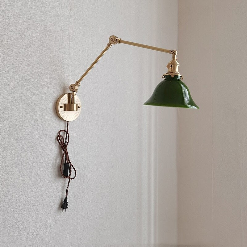 Modern Copper Wall Lamp with Swing Arm