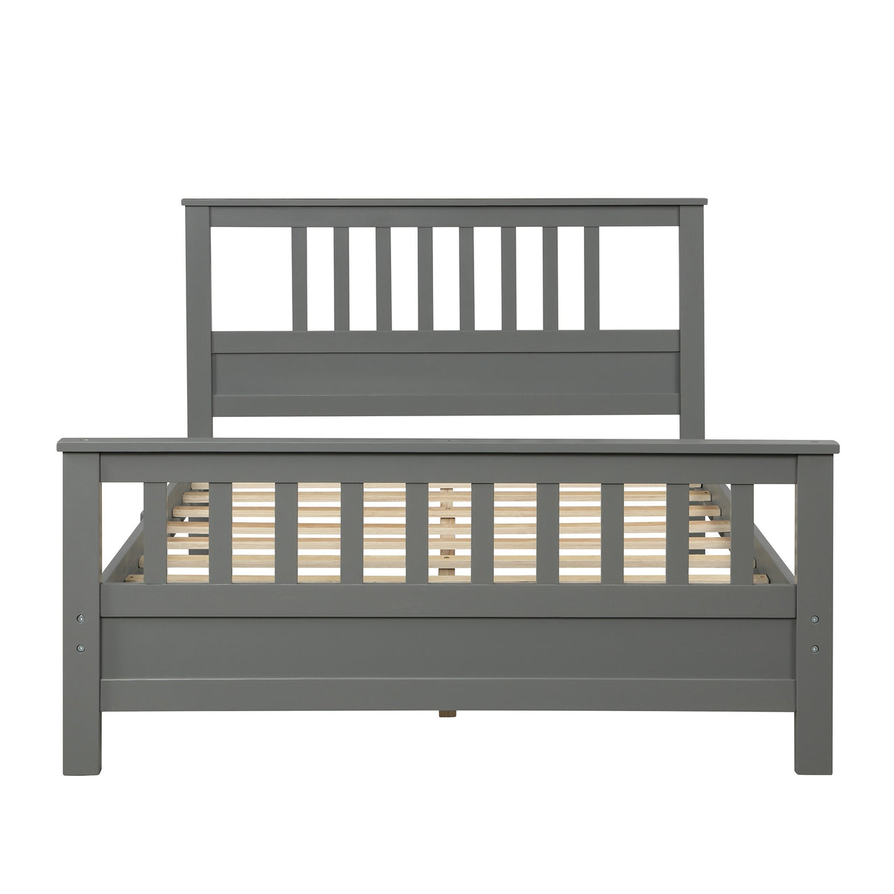 Wood Platform Bed - Minimalist Bedroom Furniture in Gray