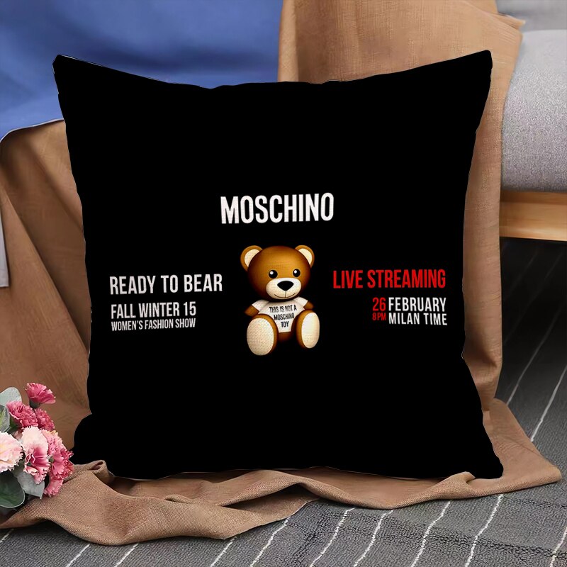 Double Printed M-Moschino Cushion Cover Short Plush