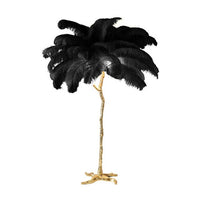 Thumbnail for Elegant Ostrich Feather LED Floor Lamp with Copper Base